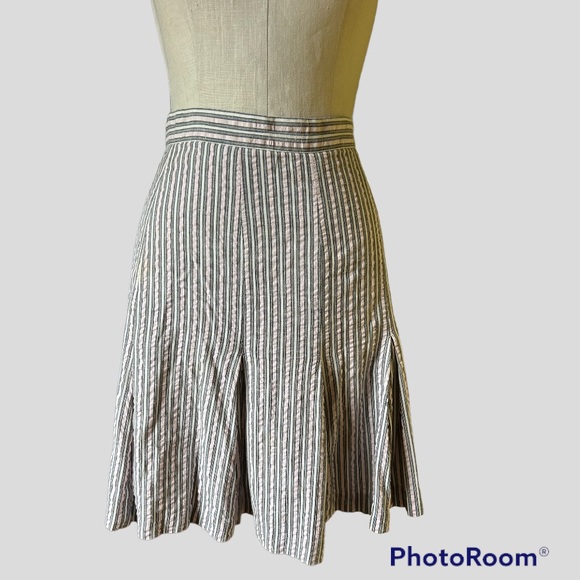 Norma Kamali Skirts Norma Kamali Omo Seersucker Pleated Skirt 4